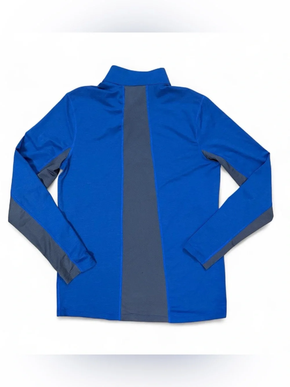 The North Face Blue Lightweight Quarter Zip Pullover Gray Sleeve Panels Men’s M